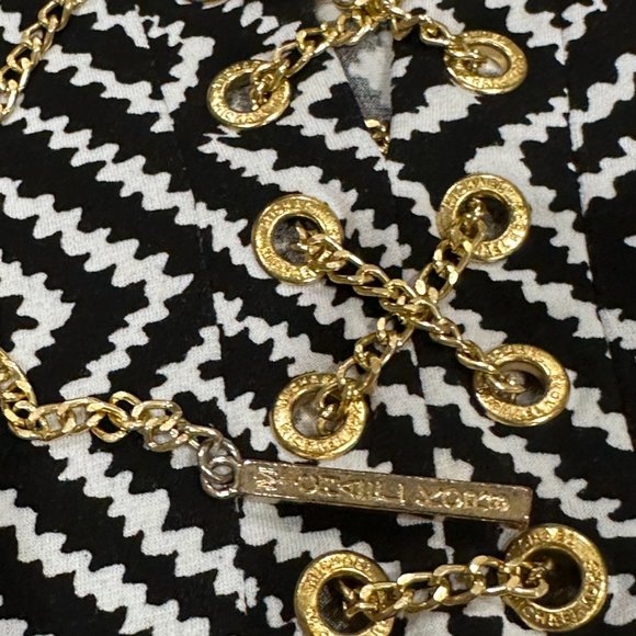 MICHAEL Michael Kors Dress Jersey Knit Mob Wife LS Lace Up Black White Print 1X - Picture 7 of 16